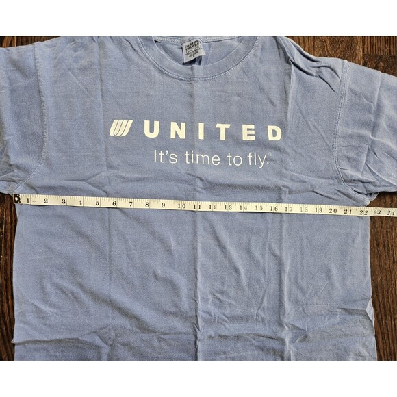 Vintage DELTA It's Time To Fly T Shirt Size L Blue - Picture 6 of 8